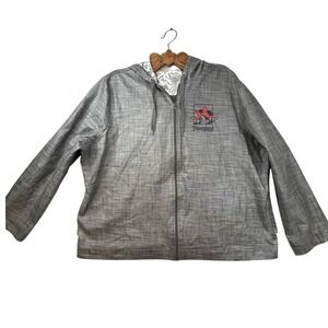 Disneyland Resort Authentic Original Zip Up Jacket Gray‎ Minnie Mouse Bow  1X